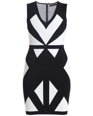 BCBGMAXAZRIA Evinna Geometric Jacquard Dress - Black