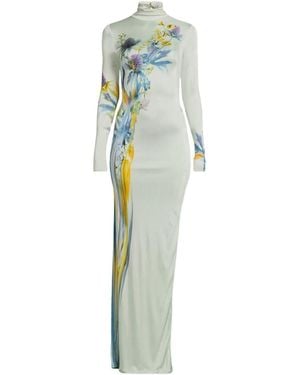 Galvan London Thistle Print Liquid Jersey Gown - Green