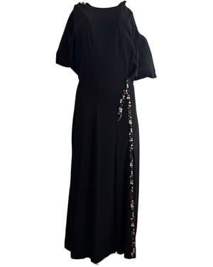 Koche Asymmetric Amber Stone Embellished Midi Dress - Blue