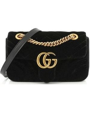 Gucci Matelasse Velvet Mini Black Shoulder Bag