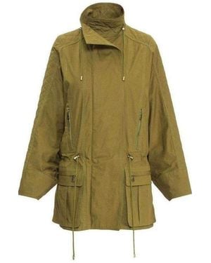 Balmain Cotton Quilted Trench Coat - Green
