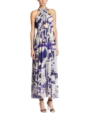 Jean Paul Gaultier Cross Halter Tulle Dress - Blue