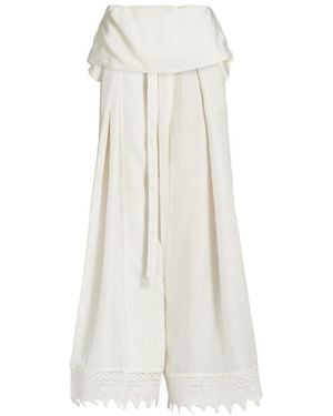Loewe Ibiza Macramé Belted Trousers - White