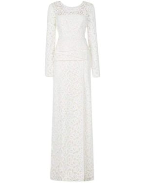 BCBGMAXAZRIA Elizabella Cutout Lace Gown - White