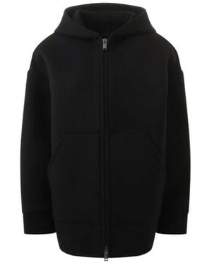 Valentino Zip-up Drop Shoulder Hoodie Jacket - Black