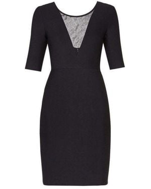 BCBGMAXAZRIA Jaydan Pointelle Trim Scoop-back Dress - Black