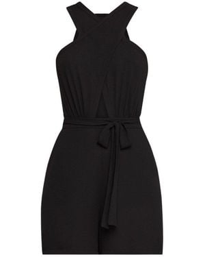 BCBGMAXAZRIA Wide-leg Halter Romper - Black