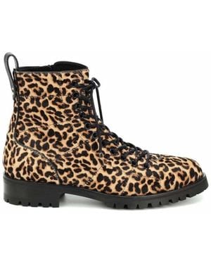 Jimmy Choo Cruz Flat Calf-hair Ankle Boots - Brown