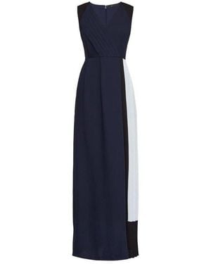 BCBGMAXAZRIA Colorblocked Faux Wrap Jumpsuit - Black