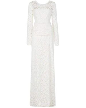 BCBGMAXAZRIA Elizabella Cutout Lace Gown - White
