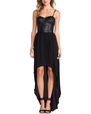 BCBGMAXAZRIA Leandra Bustier Draped Dress - Black