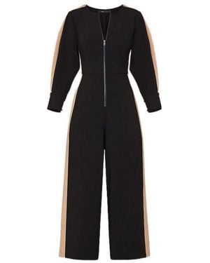 BCBGMAXAZRIA Zip-front Cropped Wide Leg Jumpsuit - Black