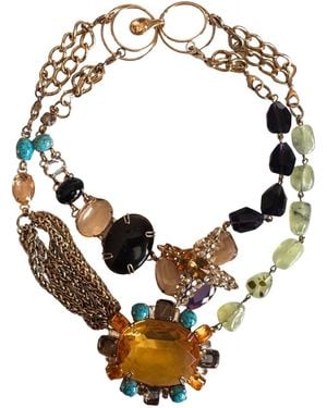 BCBGMAXAZRIA Multicolour Natural Gemstone Statement Necklace - Metallic