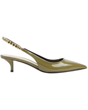Gucci Signoria Patent Leather Slingback Court Shoes - Metallic