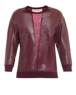 Christopher Kane V-neck Mesh Insert Coated Sweatshirt - Multicolor