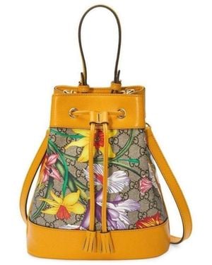 Gucci Ophidia Flora Pattern Backpack - Yellow