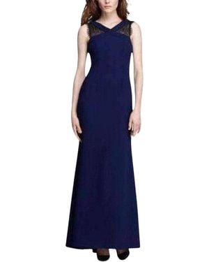 BCBGMAXAZRIA Evans Lace Insert Evening Dress - Blue