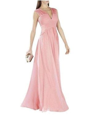 BCBGMAXAZRIA Astella Sleeveless Shirred Gown - Pink