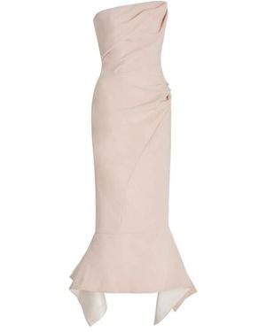 Maticevski Suffix Strapless Crepe Midi Dress - Natural