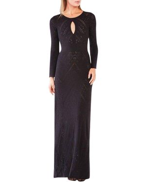 BCBGMAXAZRIA Loryn Cutout Pointelle Maxi Dress - Black
