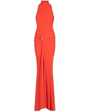 Silvia Tcherassi Frances Cutout Gathered Jersey Gown