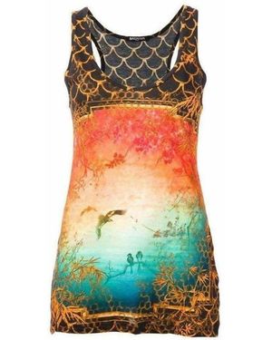 Balmain Multicolour Oriental Print Cotton Tank Top