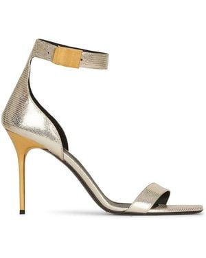 Balmain Reptile-effect Uma Sandals - White
