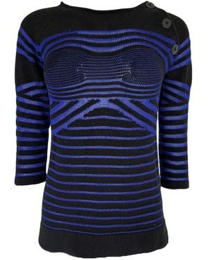 Jean Paul Gaultier Cyber Baba Optical Stripe Sailor Jumper - Blue