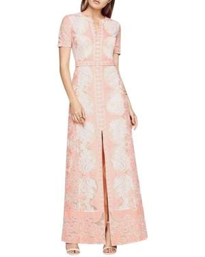BCBGMAXAZRIA Lace One-shoulder Textured Puff Sleeve Mini Dress in Blue |  Lyst