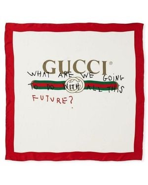 Gucci Future Foulard Silk Scarf L - Red