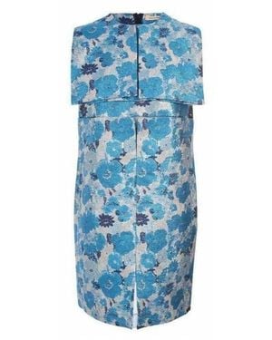 Christopher Kane Silk Brocade Organza Dress - Blue