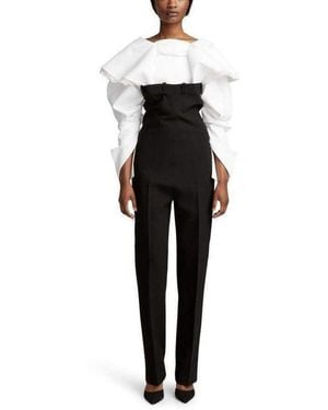 Jacquemus Le Pantalon Straight High Rise Wool Trousers Trousers - Black