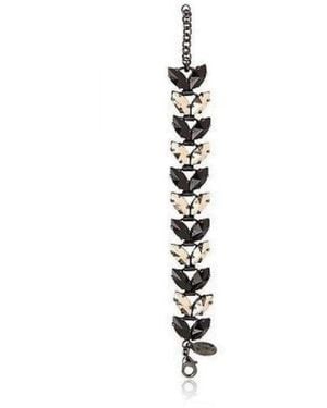 Iosselliani Gold Black Crystal Deco Bracelet - Metallic