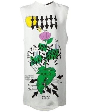 Christopher Kane White Silk Botanical Diagram Dress