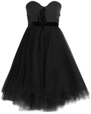 Philosophy Di Lorenzo Serafini Faille And Swiss Dot Tulle Dress - Black