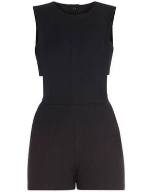 BCBGMAXAZRIA Leni Bib Front Black Romper