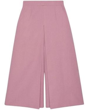 Gucci High-rise Wide Silk-blend Trousers - Purple