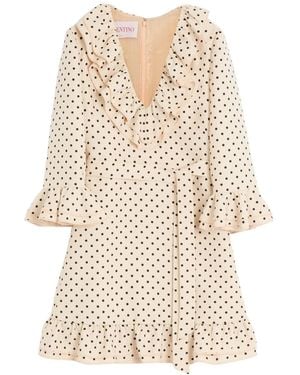 Valentino Crepe Couture Plusdepois Print Short Dress - Natural