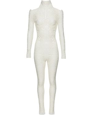 Magda Butrym Koniakow Lace Jumpsuit In Cream - White