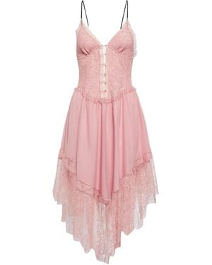 Gucci Lace-trimmed Chiffon Lingerie Dress - Pink
