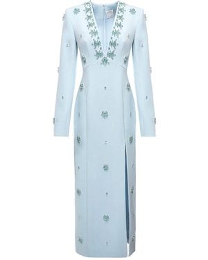 Huishan Zhang Aurore Crystal-embellished Midi Dress - Blue