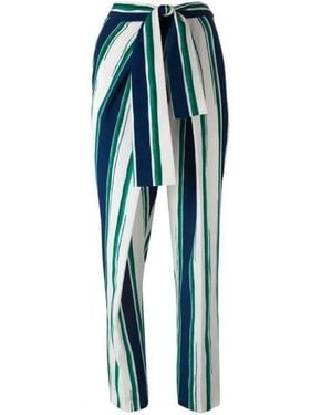 Chloé Striped Sarong Silk Pants - Blue