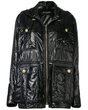 Balmain Multi-pocket Parka Jacket Fr 40 (us 10) - Black