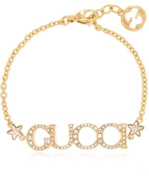 Gucci Script Crystal Bracelet - White