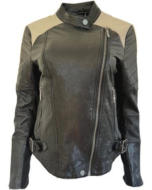 BCBGMAXAZRIA Moto Leather Jacket - Grey