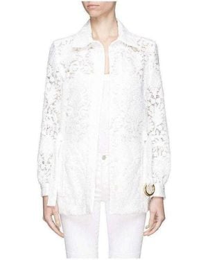 Chloé Guipure Embroidery Lace Shirt Coat - White
