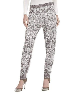 BCBGMAXAZRIA Alder Relief Jacquard Lace Silk Blend Sweat Pant - Natural