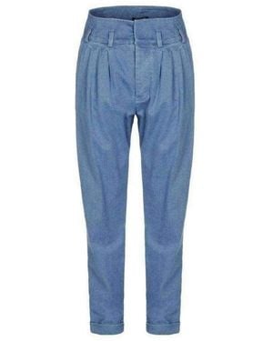 Balmain Blue Denim High Waist Trousers