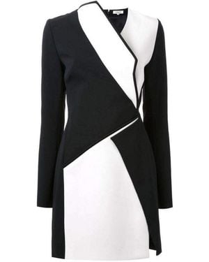 Mugler Bonded Monocrome Crepe Long Sleeve Mini Dress - Black