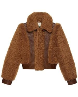 Gucci Brown Curly Shearling Jacket
